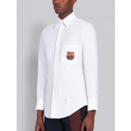 Thom Browne 탐 브라운 봄 캐주얼 긴팔 셔츠 남녀 커플 비즈니스 슬림 TB 셔츠