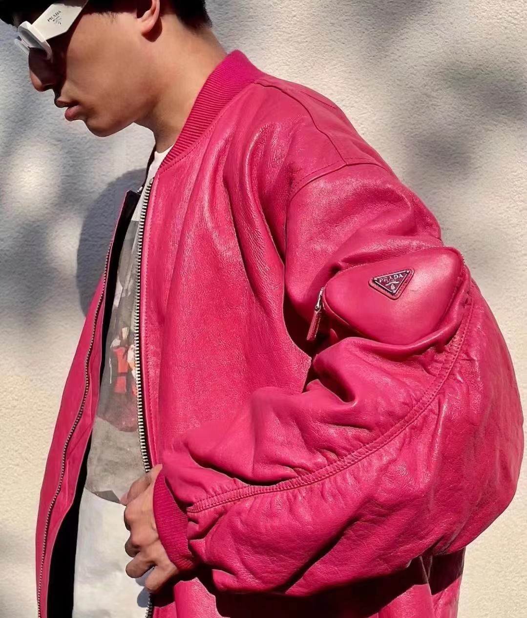 21FW 프라다 소가죽 MA-1 파스텔 컬러 점퍼 1206