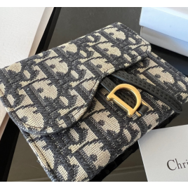 디올 오블리크 새들 반지갑