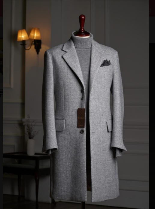 GUCCI V.I.P 헤링본 울 테일러드 코트