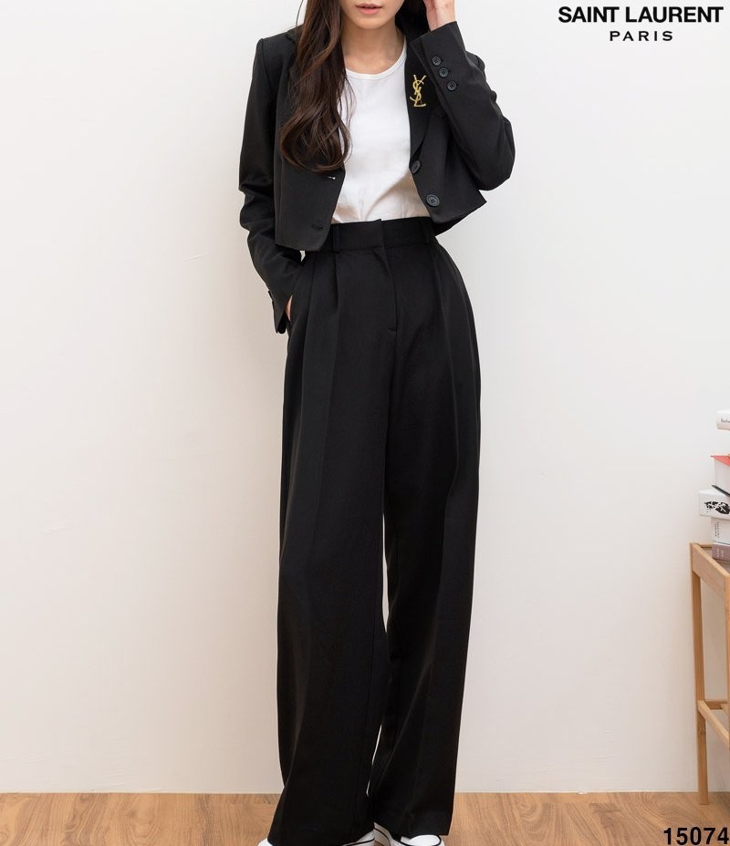 입생로랑 뱃지 크롭 블레이저 세트2