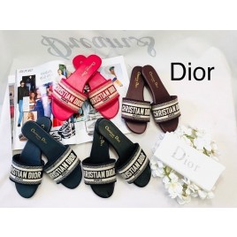 크리스찬 디올 드웨이 앱브로이드 코튼 뮬(버건디.핑크.네이비.블랙)