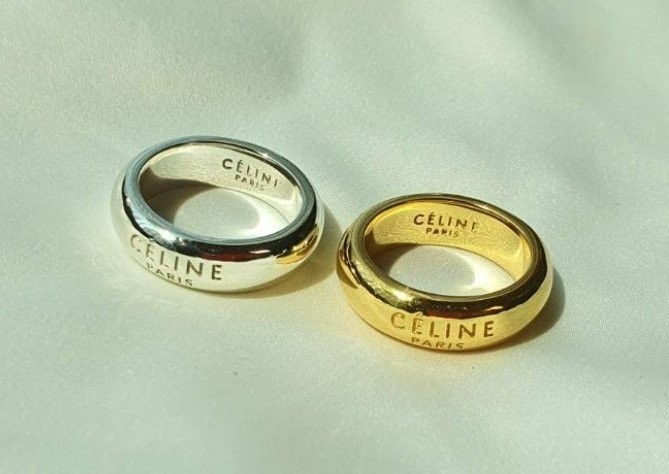 셀린느 클래식 로고 볼드라인 링 반지 silver.925 커플링