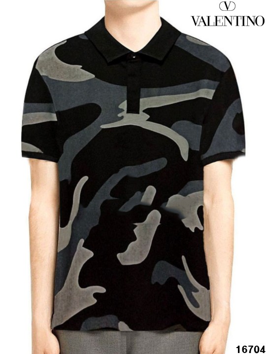 발렌티노 카모 락스터드 폴로 반팔티셔츠