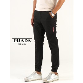 프라다 로고포인트 스판 조거팬츠 블랙