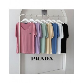 프라다 로고 아이스 브이넥 티셔츠 (7color)