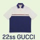22ss구찌 로고 코튼 트위스트 더블 G자수 터틀넥 폴로 티셔츠 0603