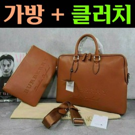 버버리 서류 브리프 케이스 클러치 (블랙/브라운)