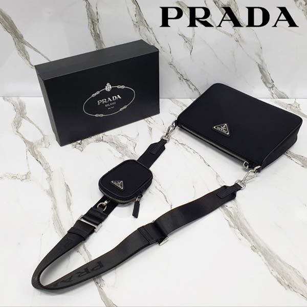 ☑️ 프라다 리나일론 및 사피아노 가죽 숄더백