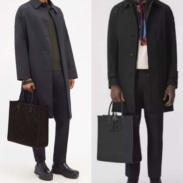 버버리 로고 모노그램 자카드 토트백