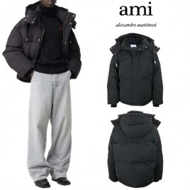 아미 로고 파리스 하트 다운패딩(블랙)