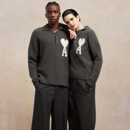 24FW 아미 드꾀흐 하트로고 폴로 울 스웨터