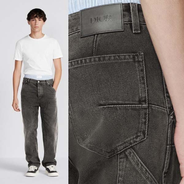 24FW 디올 로고 블랙 데님 진