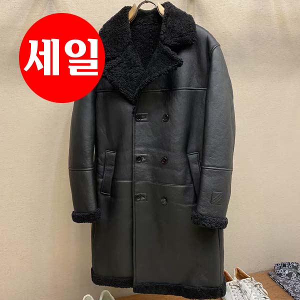 루이비통 로고 레더 무스탕 코트