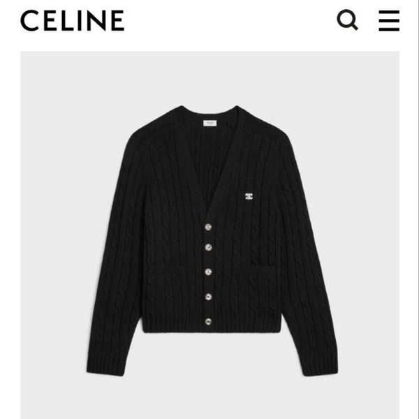 셀린느 로고 케이블 트리옹프 스웨터 가디건