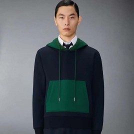 톰브라운 브러쉬드 컬러 블록 후드 풀오버 0120