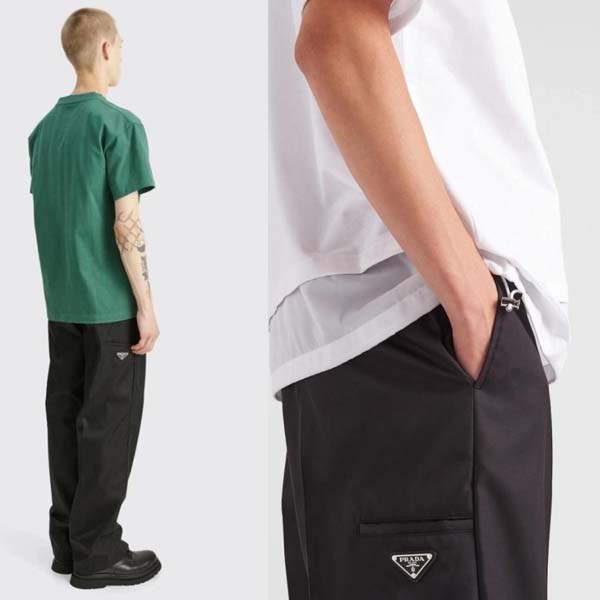 25년 프라다 삼각로고 리나일론 플레이트 팬츠 0206