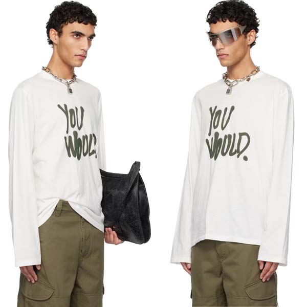 25년 아크네스튜디오 You Wold  로고 라운드 긴팔 티셔츠 0227