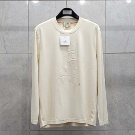 에르메스 로고 긴팔 라운드 티셔츠