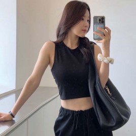 입생로랑 로고 레더 베아 쇼퍼백