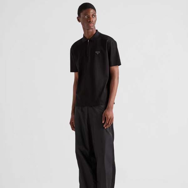 25년 프라다 로고 폴로 쇼트 반팔티셔츠 0402