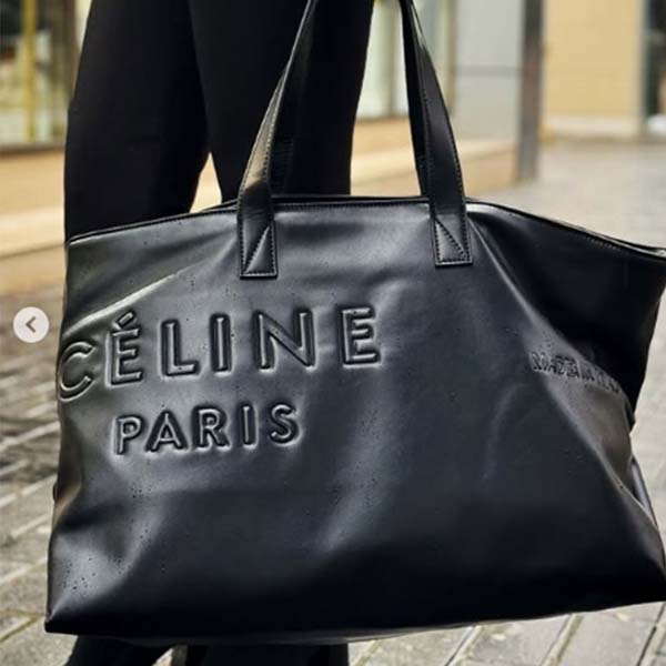 셀린느 로고 커플 레더 토트백