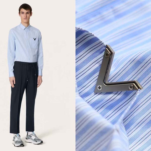 25년 발렌티노 V로고 스트라이프 긴팔셔츠 0413