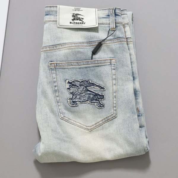 버버리 로고 수입 포켓 기사도 패치 데님팬츠
