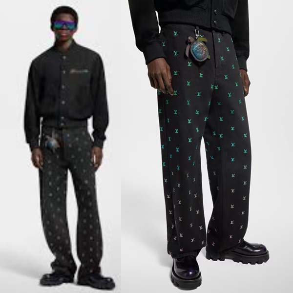 25년 루이비통 엠브로이더드 데님 팬츠 0425