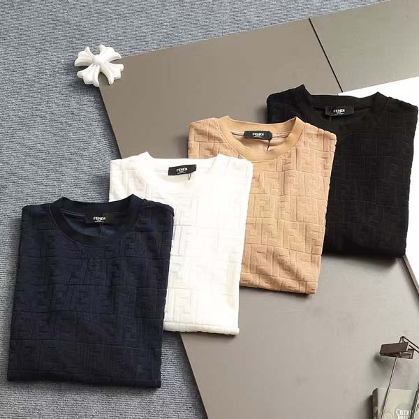 펜디 로고 Pique 라운드 티셔츠 4종