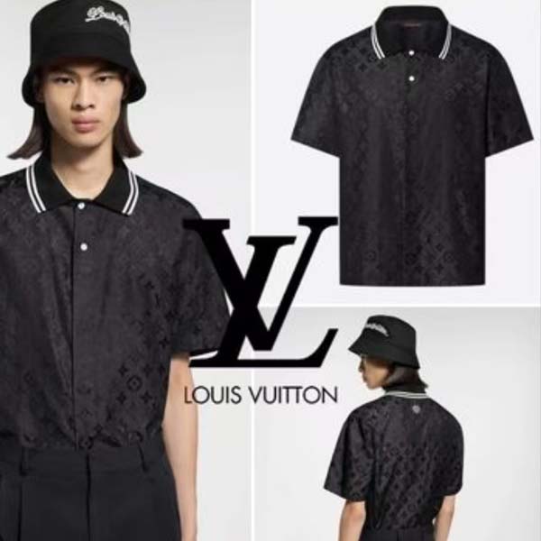 25년 루이비통 Camisa 모노그램 De Manga CortaEn Seda 0429