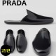 25년 프라다 로고 Brushed 레더 Slippers 2종 0609