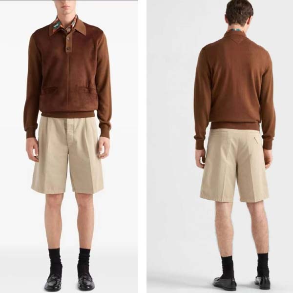 25년 프라다 로고 면 숏팬츠 NB37 0623