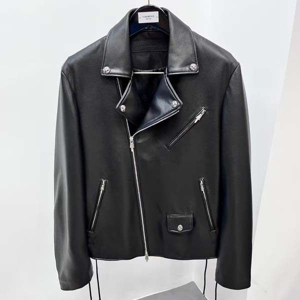 25년 크롬하츠 레더 십자가 로고 재킷 0805