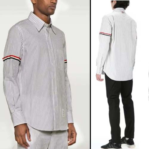 25년 톰브라운 삼선 그로그랭 암밴드 스트라이프 시어서커 셔츠 0810