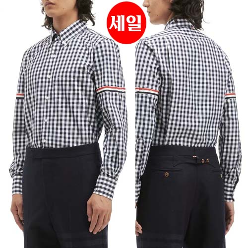 톰브라운 Gingham Check Poplin Armband 셔츠 0815