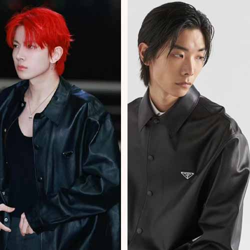 25년 프라다 로고 레더 재킷 1012