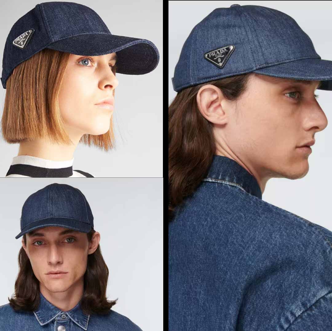 프라다 삼각로고 데님 베이스볼 캡 야구모자 2종 1109