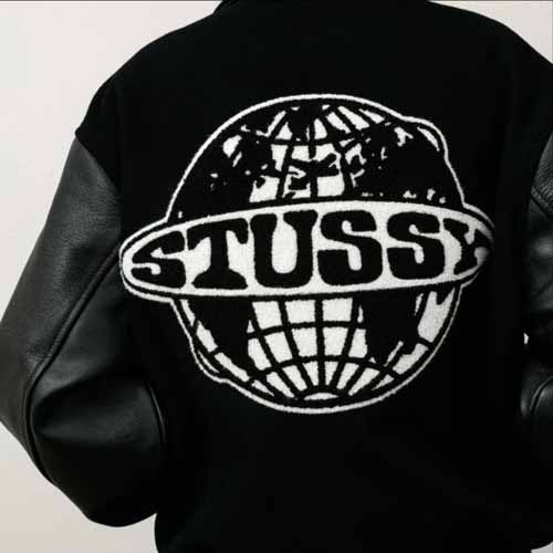 25년 스투시 Globe Varsity 블랙 재킷
