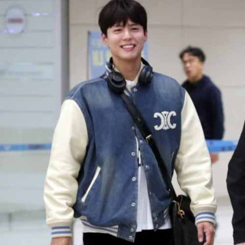 셀린느 남성 루즈 트리옹프 테디자켓 트레일 워시 데님