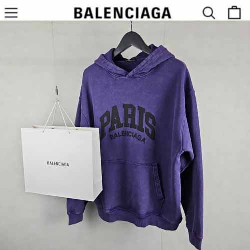 발렌시아가 파리 로고 오버핏 후디