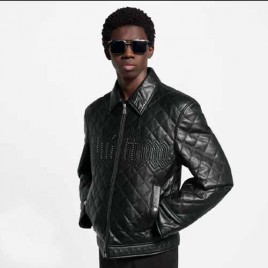 25FW 루이비통 Quilted 레더 블루종 1205