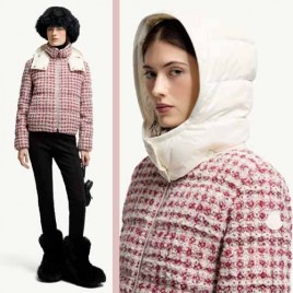 몽클레르 안드론 트위드 후드 숏 다운 재킷