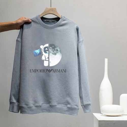 아르마니 우주 프린팅 기모 그레이 맨투맨