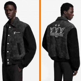 루이비통 믹스 레더 바시티 블루종