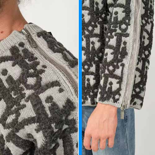 디올 오블리크 스웨터 버진 울 코튼 블렌드 자카드 1222