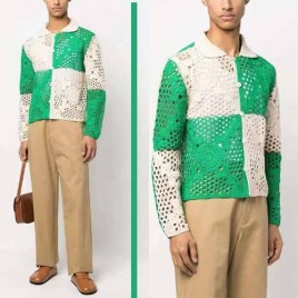 23ss 보디 비이컬러 크로셰 코튼 카디건 1223