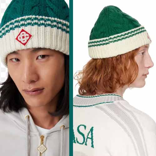 카사블랑카 로고 트레세 니트 비니 모자