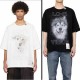 미하라야스히로 Dog 그래픽 프린트 크루넥 반팔 워싱 티셔츠 2종 0102