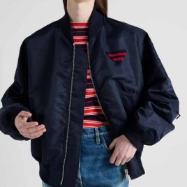 25년 프라다 로고 리나일론 Twill 봄버 재킷 0103